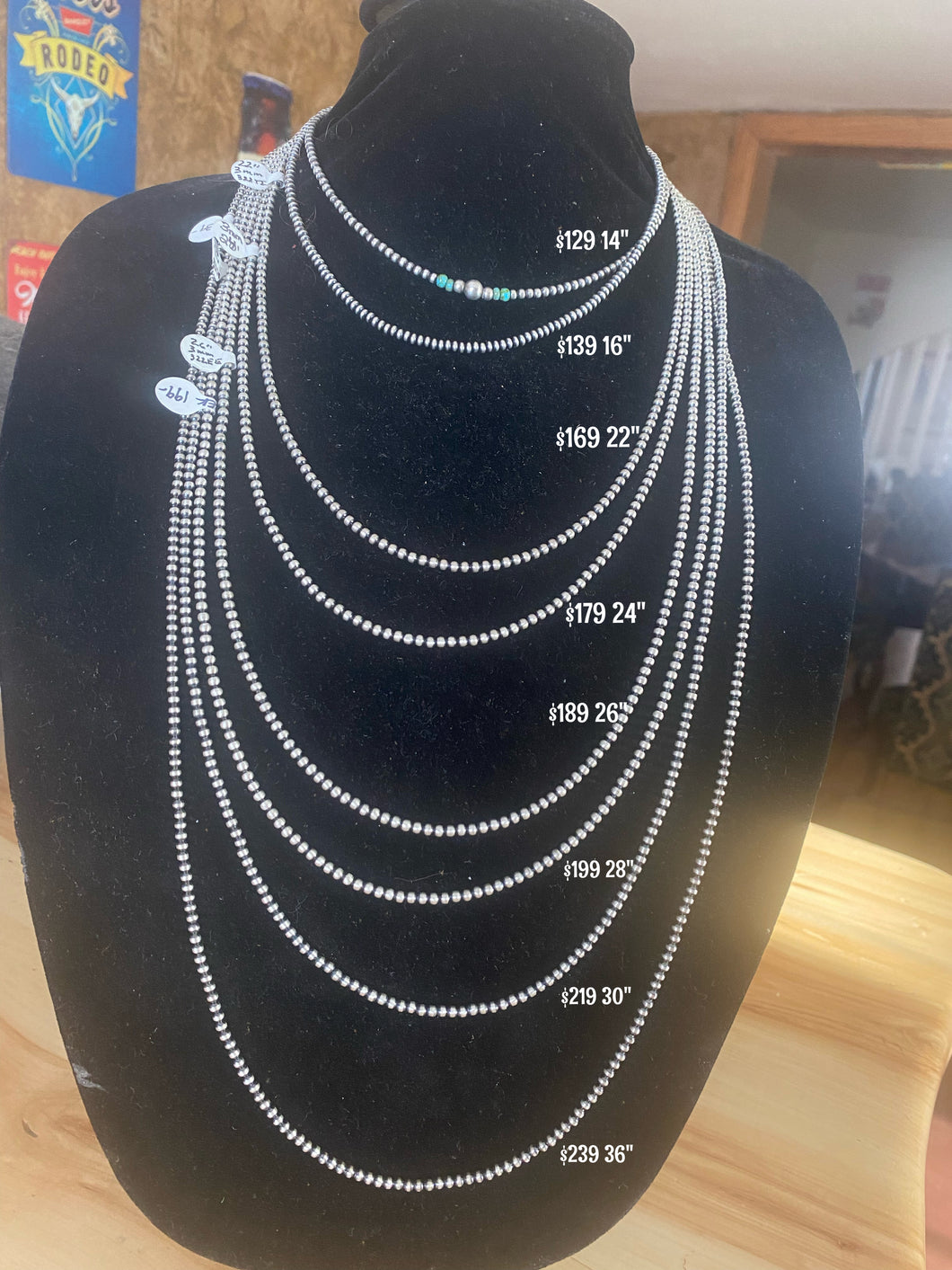 3mm Navajo pearl necklaces