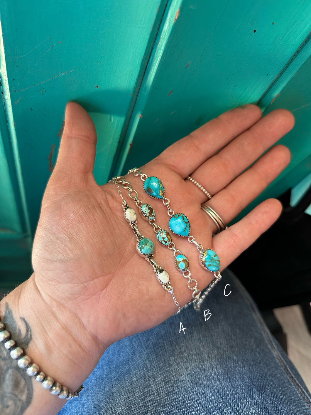 Turquoise Chain Link Bracelets