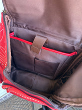 Load image into Gallery viewer, Red Suede Leather Backpack/Diaper bag
