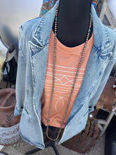 Load image into Gallery viewer, 60&quot; Copper Pearl and Turquoise Necklace
