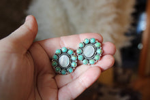 Load image into Gallery viewer, Turquoise &amp; Mother of Pearl Post Earrings
