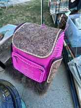 Load image into Gallery viewer, Pink Suede Backpack/Diaper Bag

