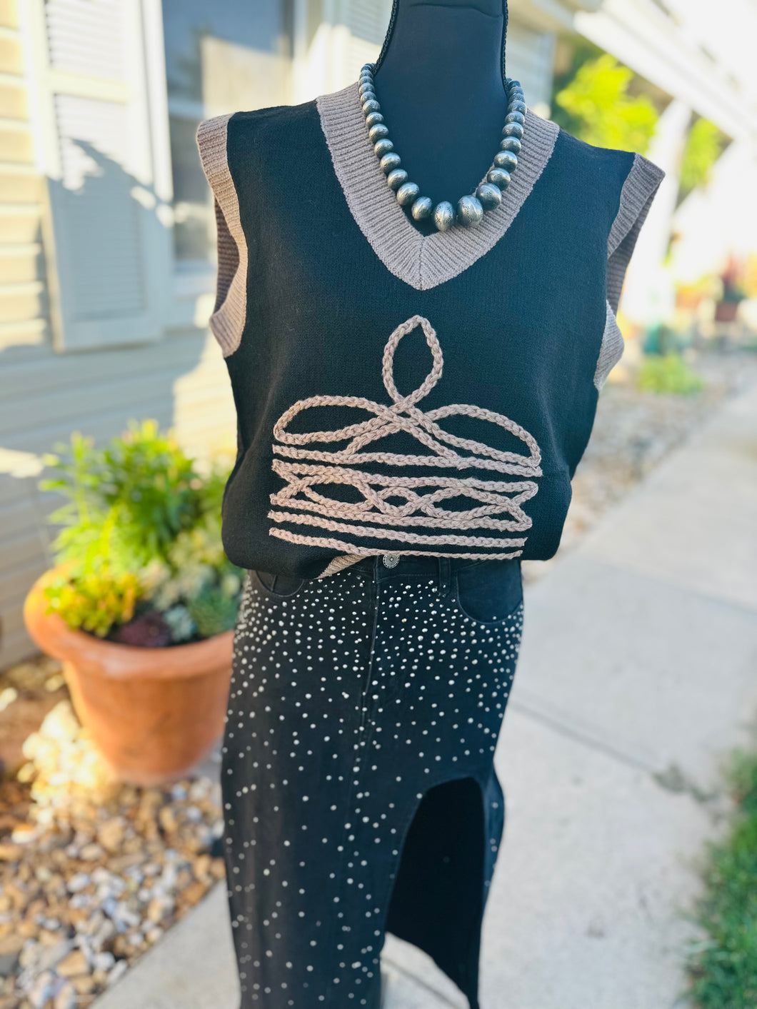 Boot Stitch Sweater Vest