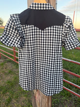 Load image into Gallery viewer, Black Gingham Pearl Snap
