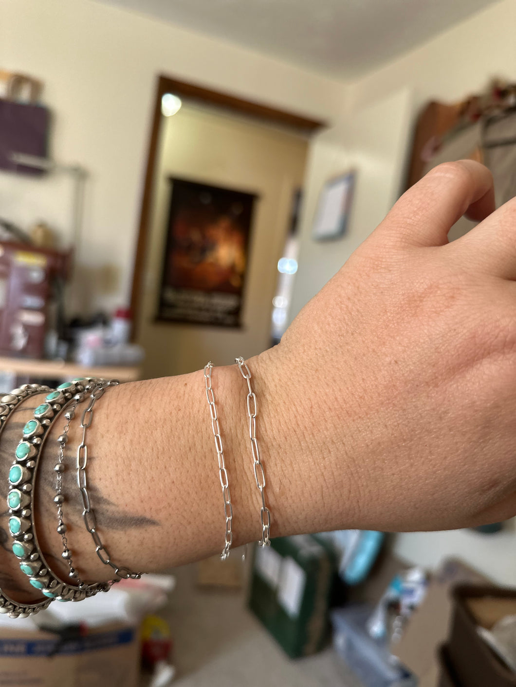 Paper clip chain bracelets
