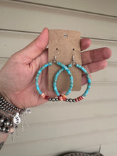 Load image into Gallery viewer, Turquoise Hoop Earrings
