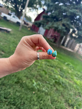Load image into Gallery viewer, Size 6.5 Turquoise And Gold Ring
