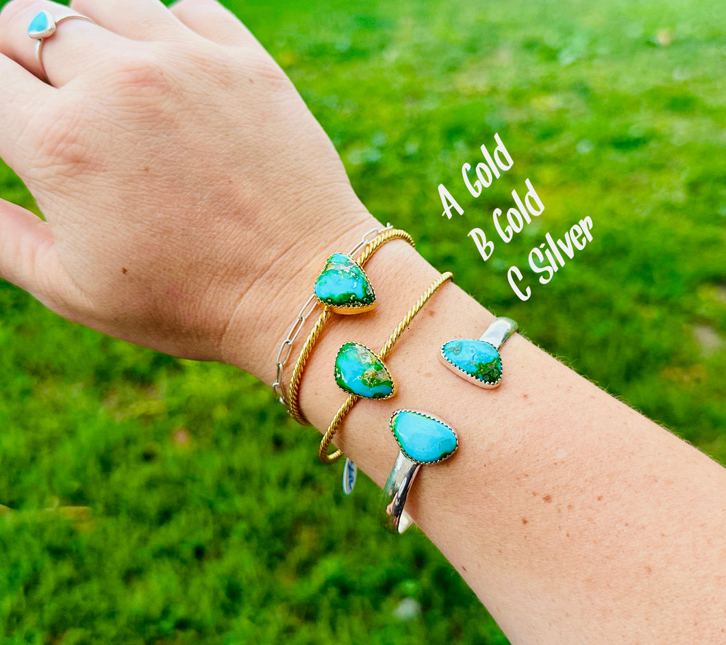 Turquoise Cuffs Gold & Silver