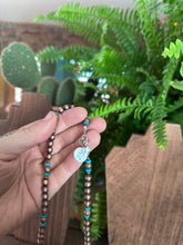 Load image into Gallery viewer, 18&quot; Copper Navajo Pearl &amp; Turquoise Necklace
