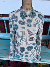 Load image into Gallery viewer, Turquoise/white Mesh Shirt
