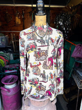 Load image into Gallery viewer, Semi-Sheer Western Print Top
