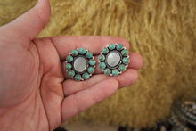 Load image into Gallery viewer, Turquoise &amp; Mother of Pearl Post Earrings
