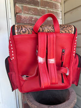 Load image into Gallery viewer, Red Suede Leather Backpack/Diaper bag
