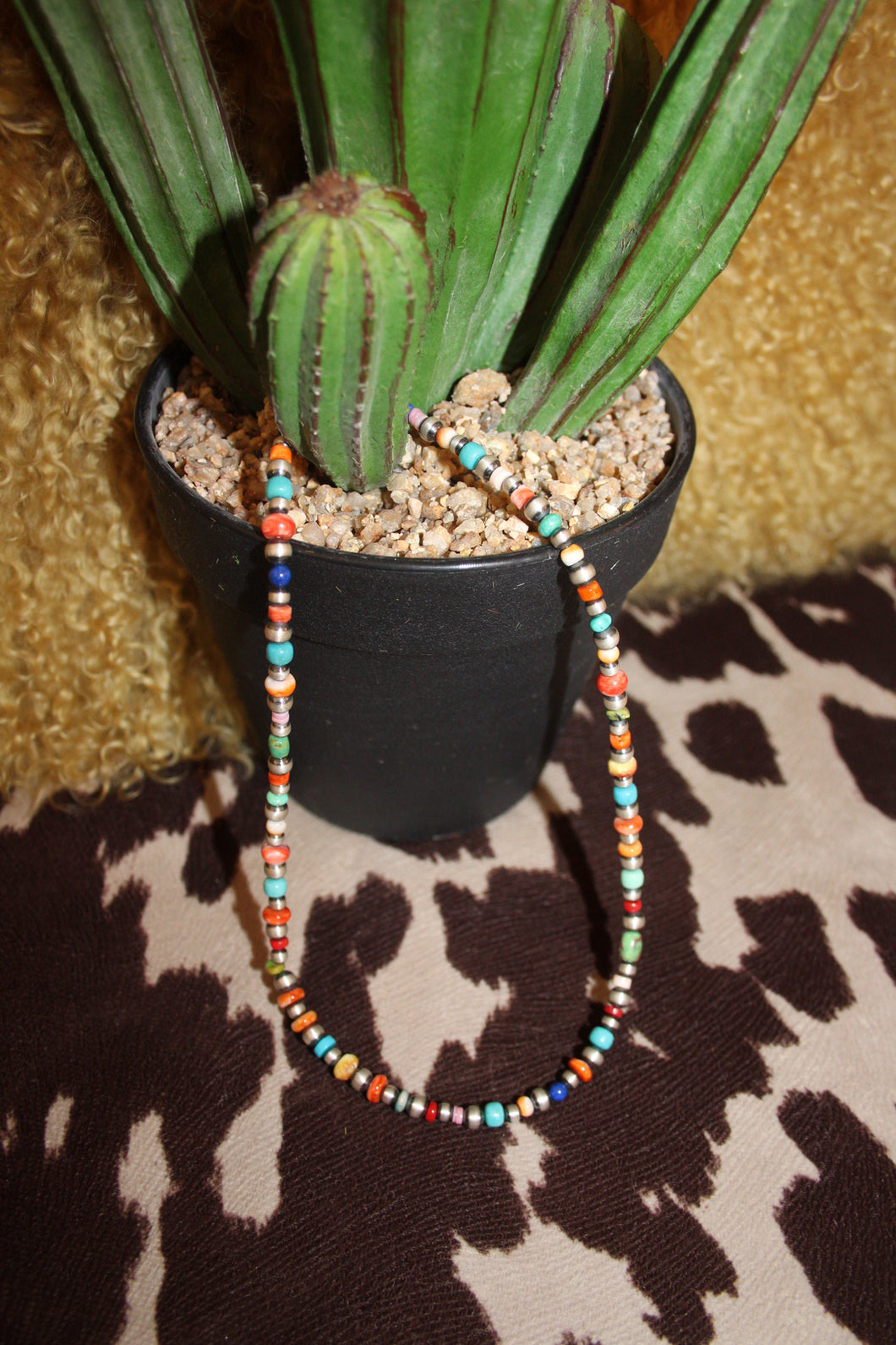 Multi-stone Navajo Pearl Necklace