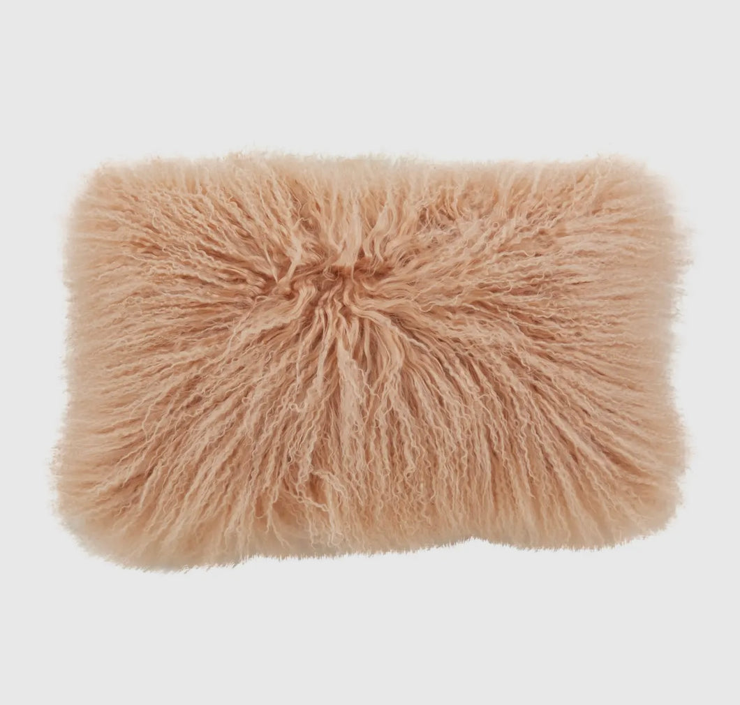 Peach Mongolian Lamb Pillows 12