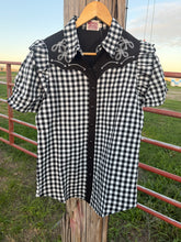 Load image into Gallery viewer, Black Gingham Pearl Snap
