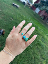 Load image into Gallery viewer, Size 6.5 Turquoise And Gold Ring
