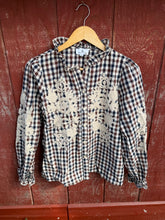 Load image into Gallery viewer, Gingham Floral Blouse
