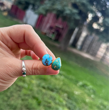 Load image into Gallery viewer, Size 6.5 Turquoise And Gold Ring
