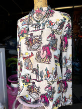 Load image into Gallery viewer, Semi-Sheer Western Print Top
