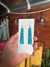 Load image into Gallery viewer, Blue Turquoise Slab Earrings
