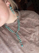 Load image into Gallery viewer, Turquoise Leaf Lariat Set
