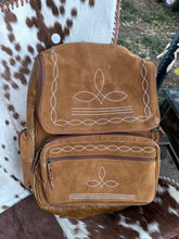 Load image into Gallery viewer, Tan Suede Backpack/Diaper Bag
