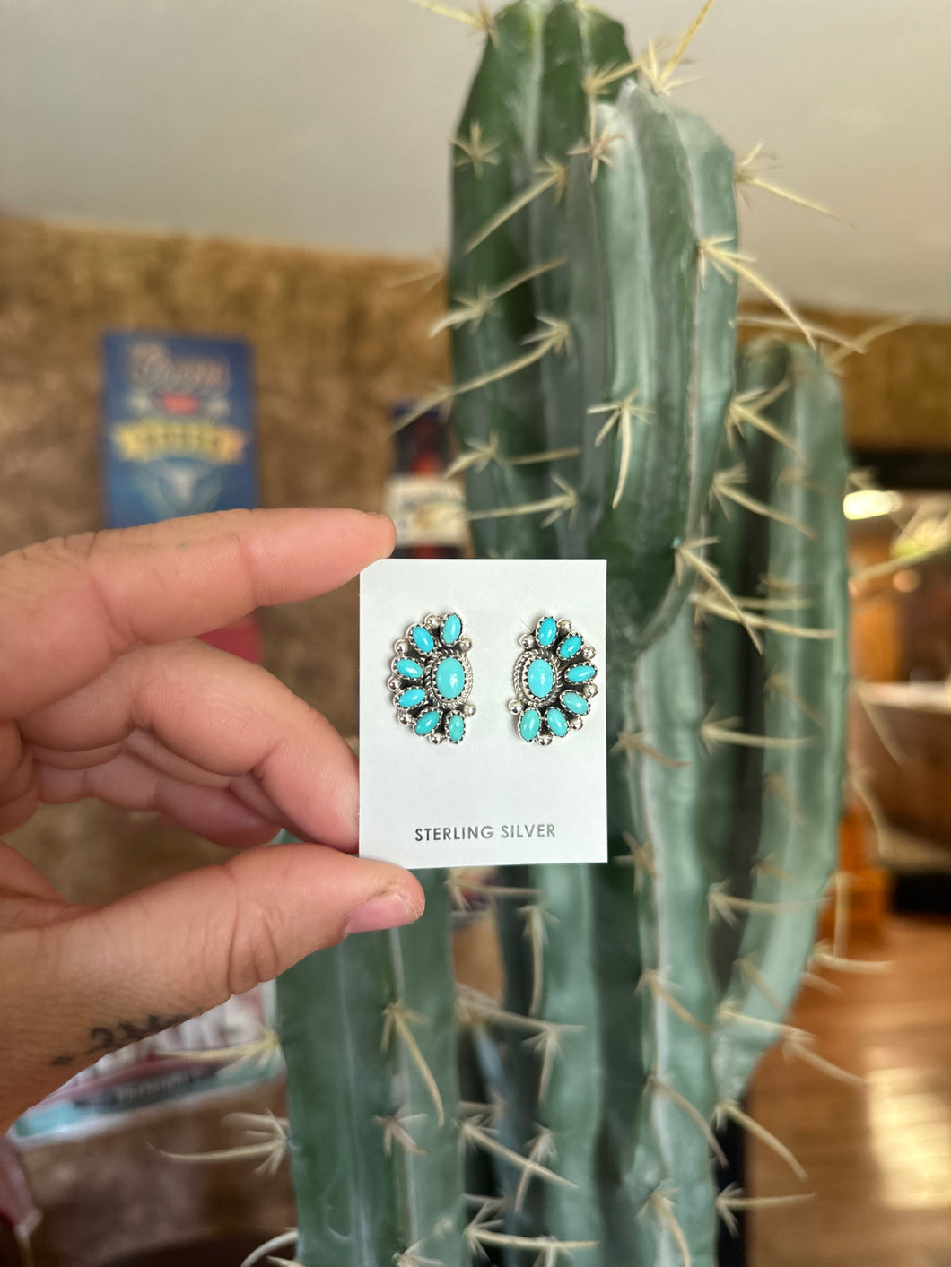 Half Cluster Post Earrings