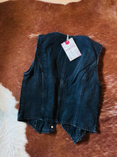 Load image into Gallery viewer, Black Denim Studded Vest
