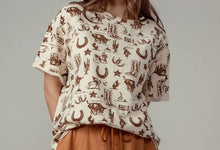 Load image into Gallery viewer, Western Print Relaxed Fit Tee
