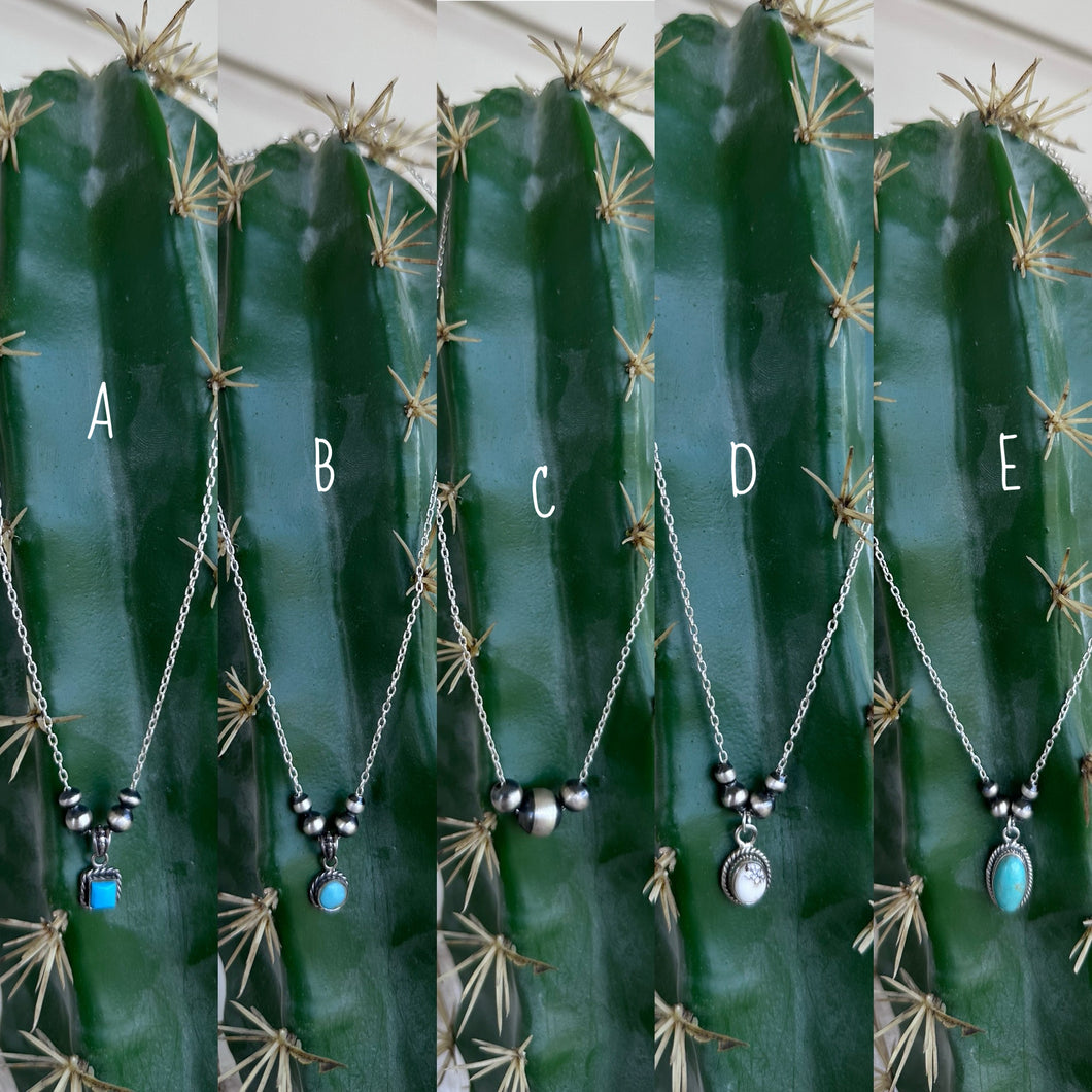 Dainty Navajo Pearl Chain Necklaces