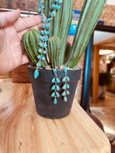 Load image into Gallery viewer, Turquoise Leaf Lariat Set
