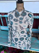 Load image into Gallery viewer, Turquoise/white Mesh Shirt
