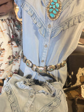 Load image into Gallery viewer, Silver &amp; Turquoise Concho Belt

