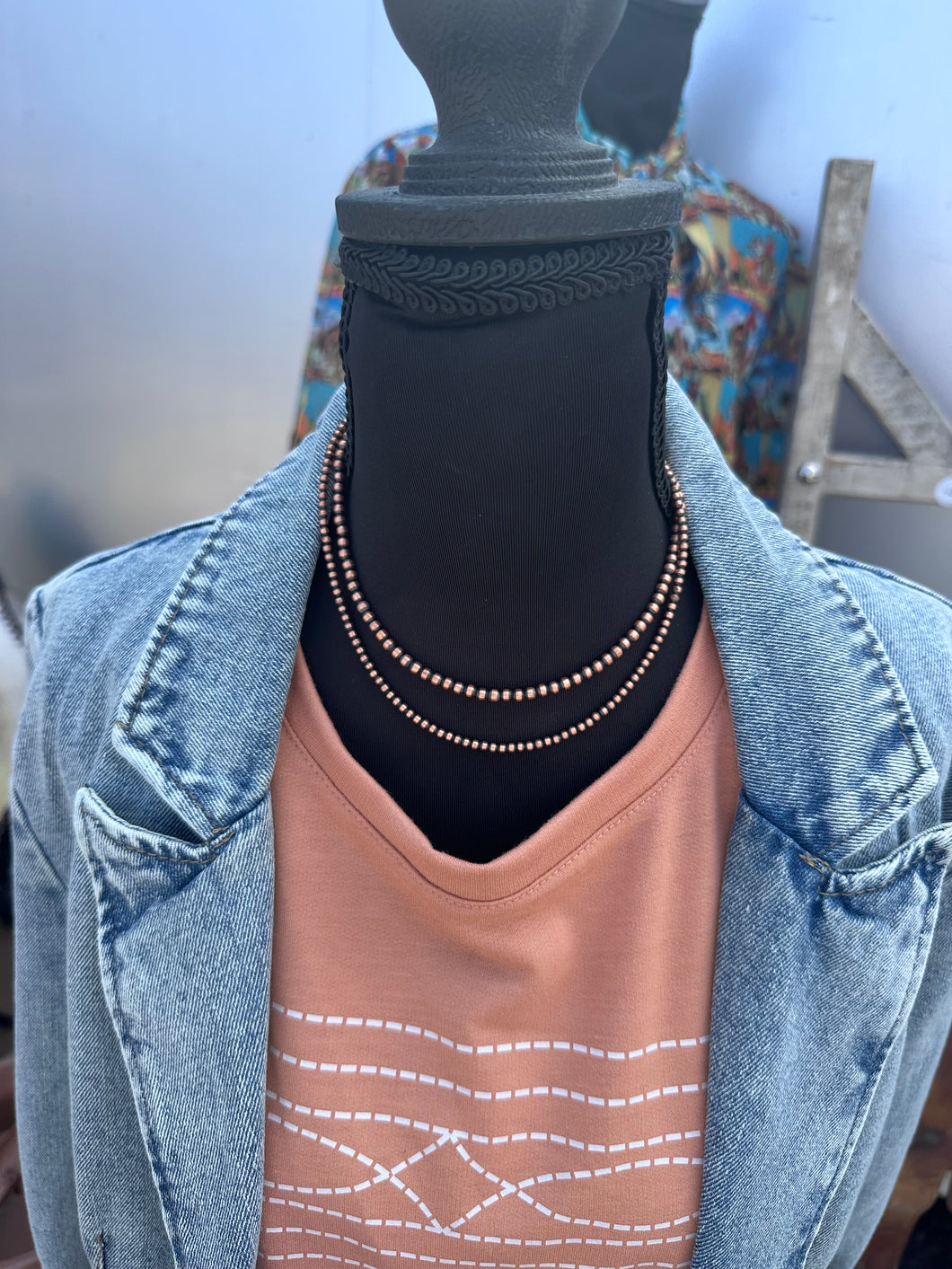 3mm & 4mm Copper Pearl Necklaces