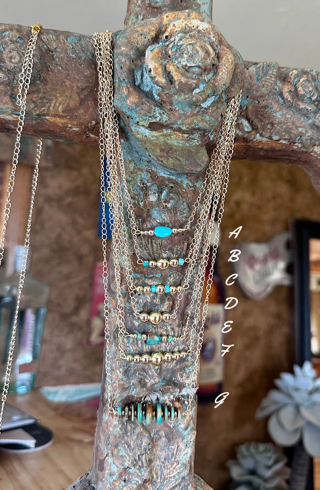 Gold Bar Chain Necklaces