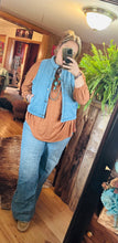 Load image into Gallery viewer, Denim Cropped Puffer Vest
