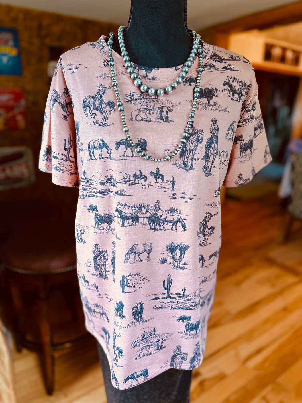 Dusty Pink Western Tee