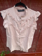 Load image into Gallery viewer, Denim Ruffle Blouse
