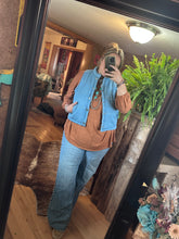 Load image into Gallery viewer, Denim Cropped Puffer Vest
