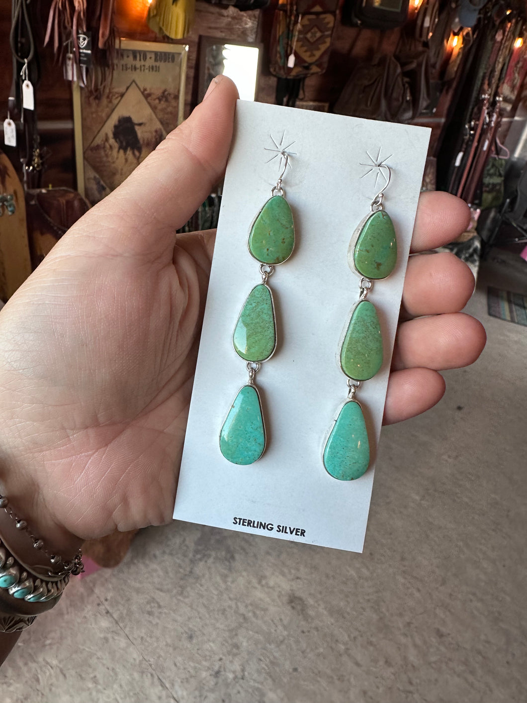 Green Turquoise Earrings