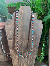 Load image into Gallery viewer, 18&quot; Copper Navajo Pearl &amp; Turquoise Necklace
