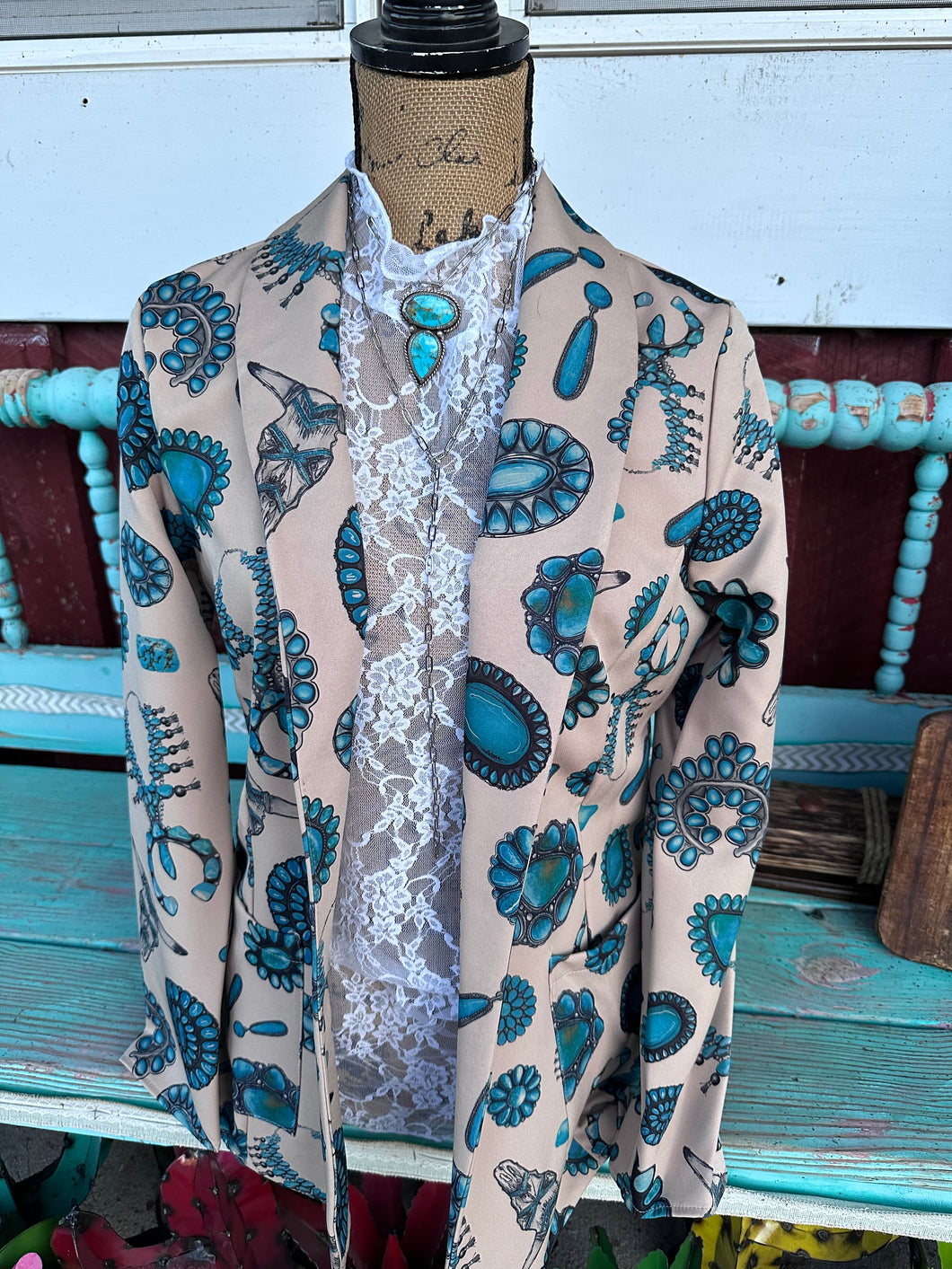 Turquoise Jewel Blazer