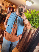 Load image into Gallery viewer, Denim Cropped Puffer Vest
