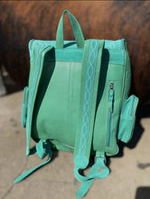 Load image into Gallery viewer, Turquoise Suede Backpack/Diaper Bag
