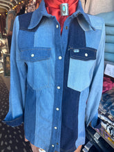 Load image into Gallery viewer, Denim Patchwork Button Up
