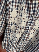 Load image into Gallery viewer, Gingham Floral Blouse
