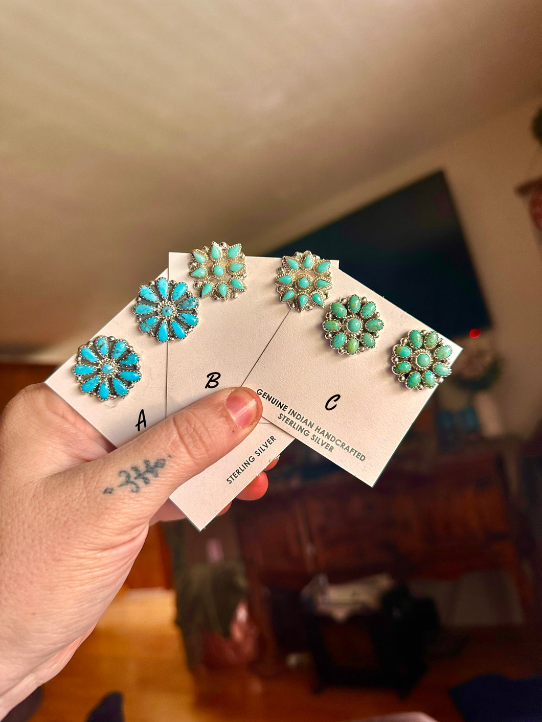 Turquoise Cluster Post Earrings