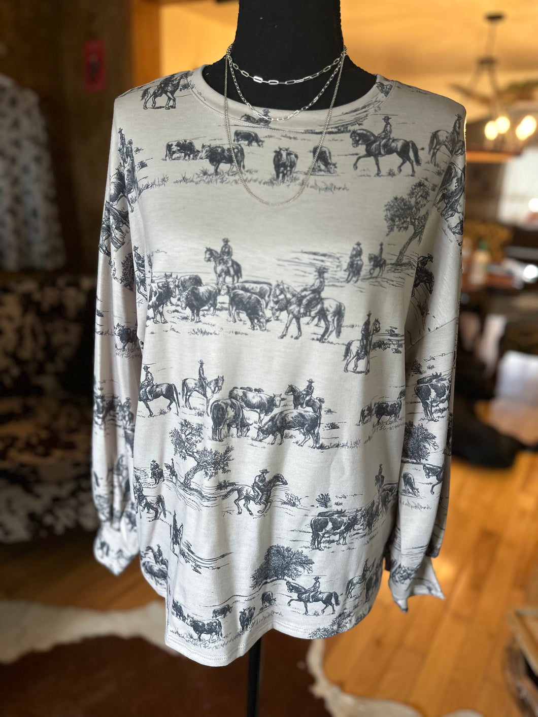 Hailey Western Lightweight Crewneck Sweater