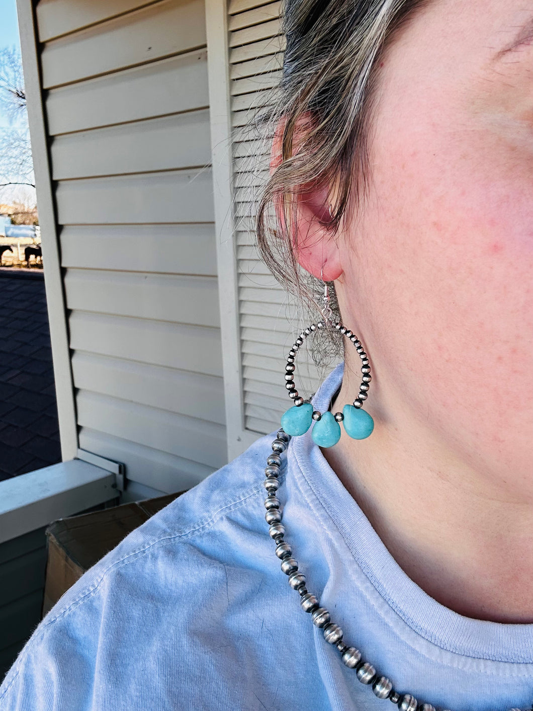 The Laramie Navajo Pearl Earrings